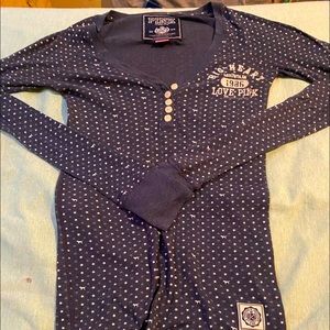 VS long sleeve shirt with stars. Size M
